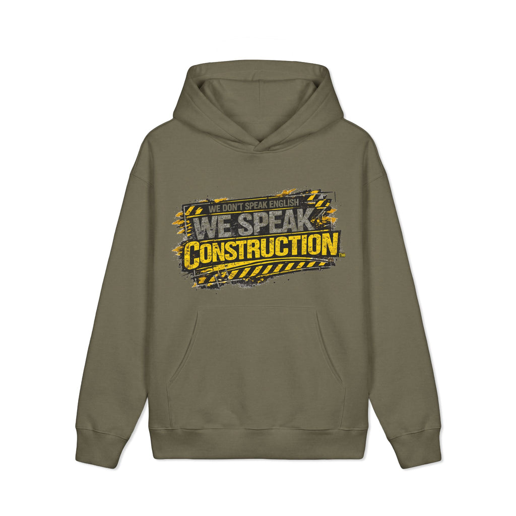 Construction Crew Hoodie - "We Speak Construction" Heavyweight Hoodie