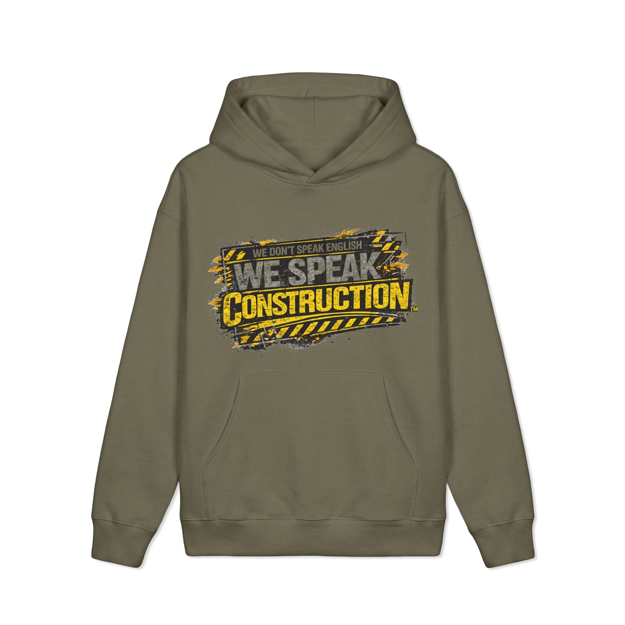 Construction Crew Hoodie - "We Speak Construction" Heavyweight Hoodie