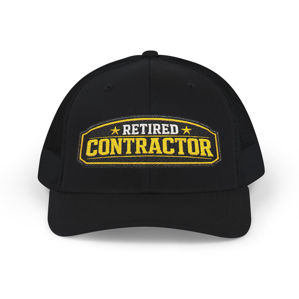 Retired Contractor - Embroidered Richardson 112 Snap Back Trucker Cap