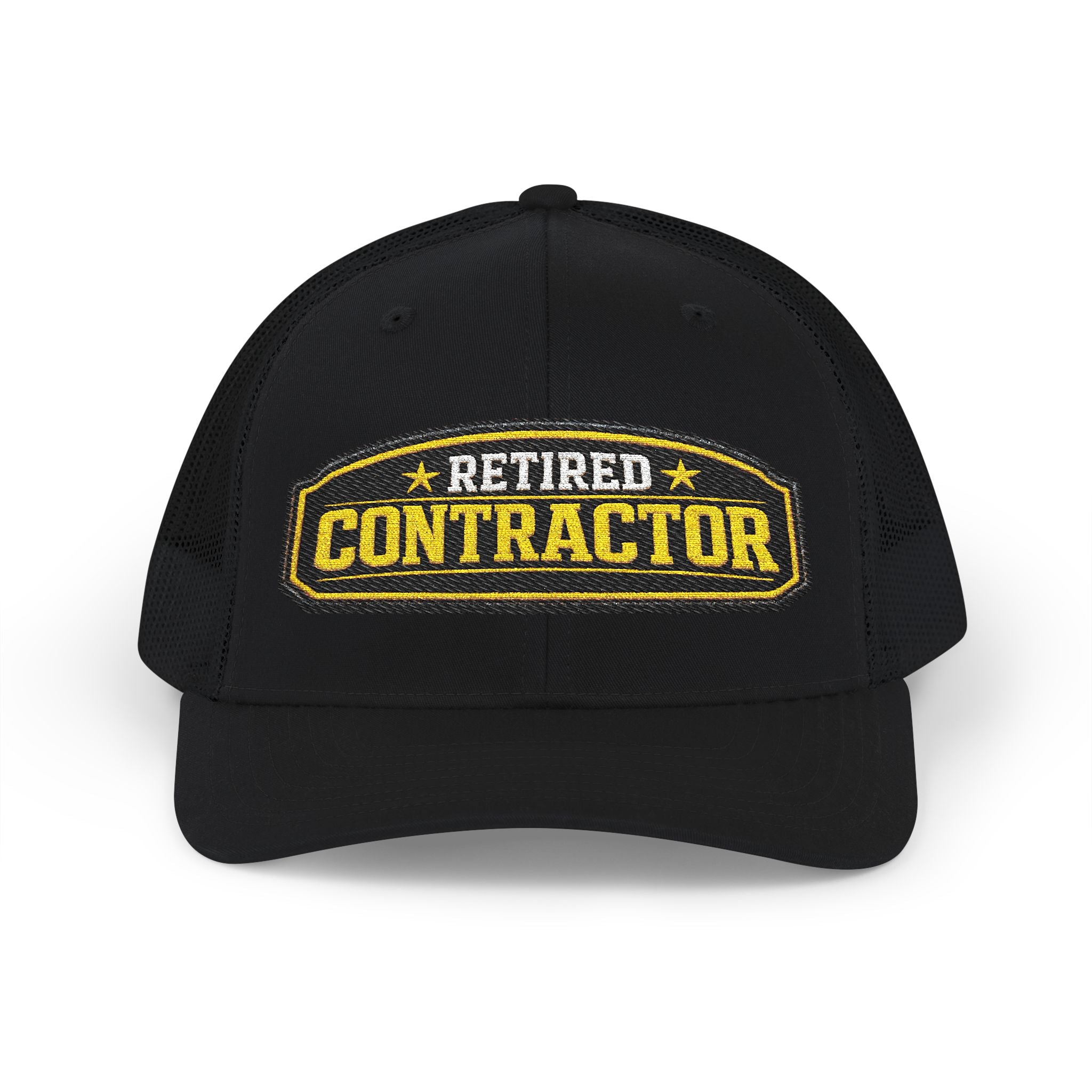 Retired Contractor - Embroidered Richardson 112 Snap Back Trucker Cap
