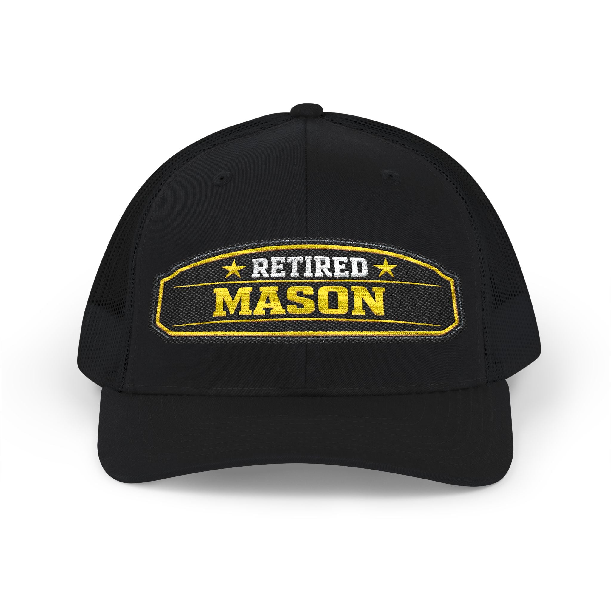 Retired Mason - Embroidered Richardson 112 Snap Back Trucker Cap