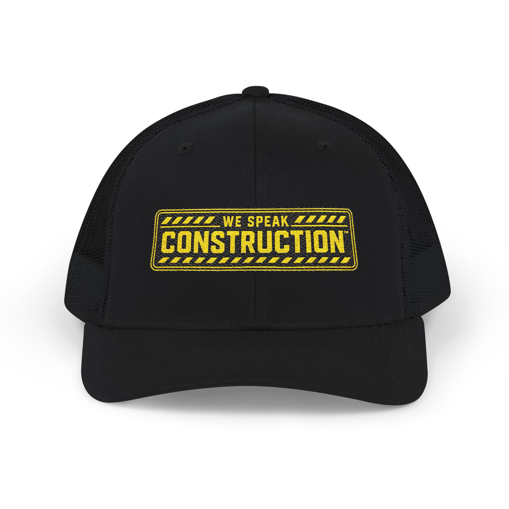 Construction Snapback  EMBROIDERED Trucker HAT – "We Speak Construction"