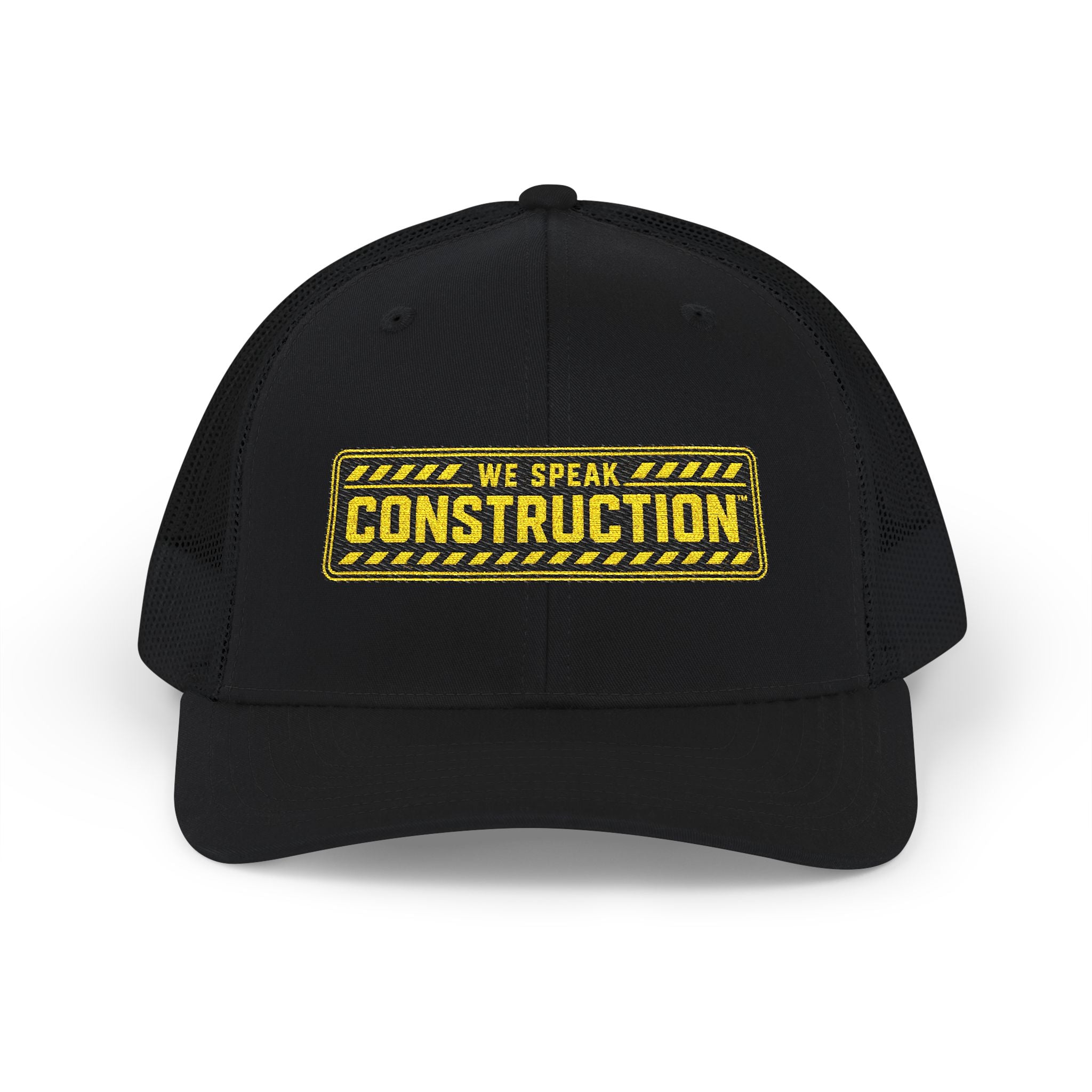Construction Snapback  EMBROIDERED Trucker HAT – "We Speak Construction"