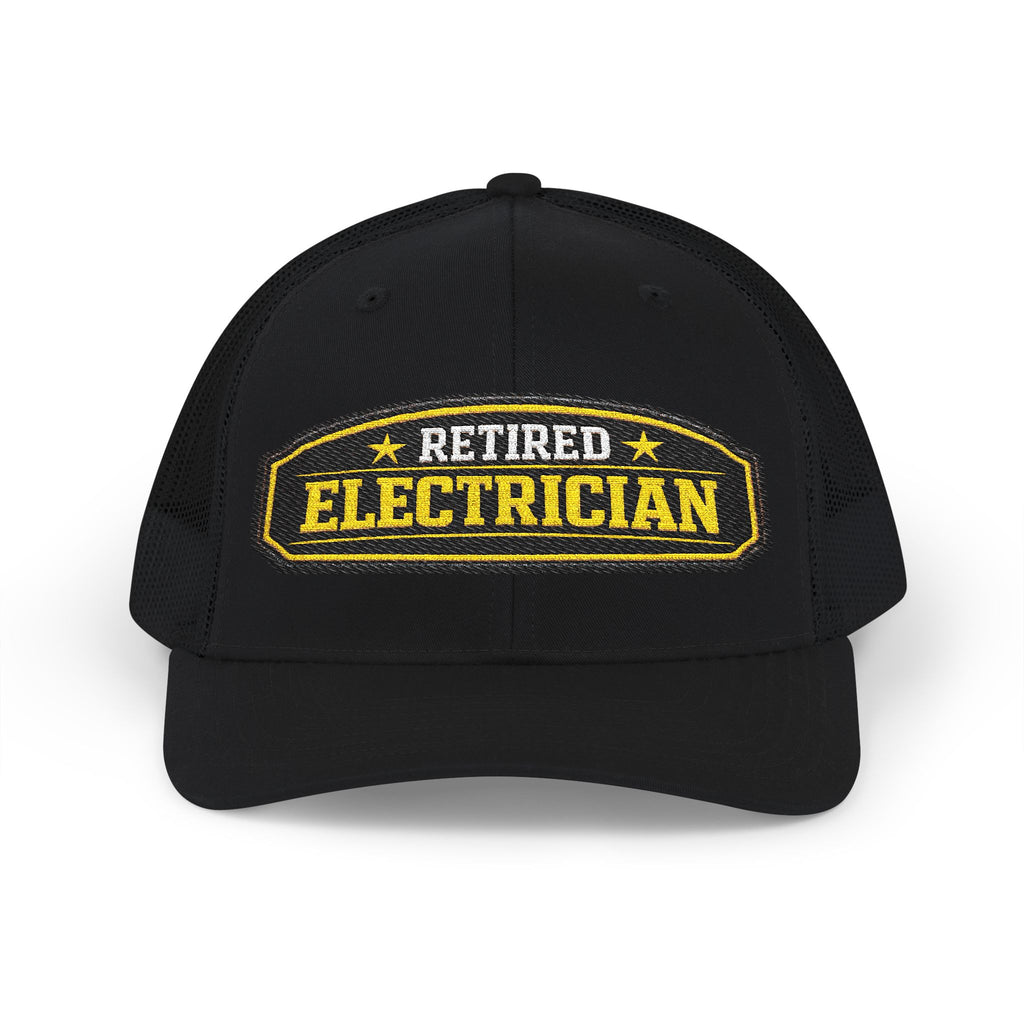 Retired Electrician - Embroidered Richardson 112 Snap Back Trucker Cap