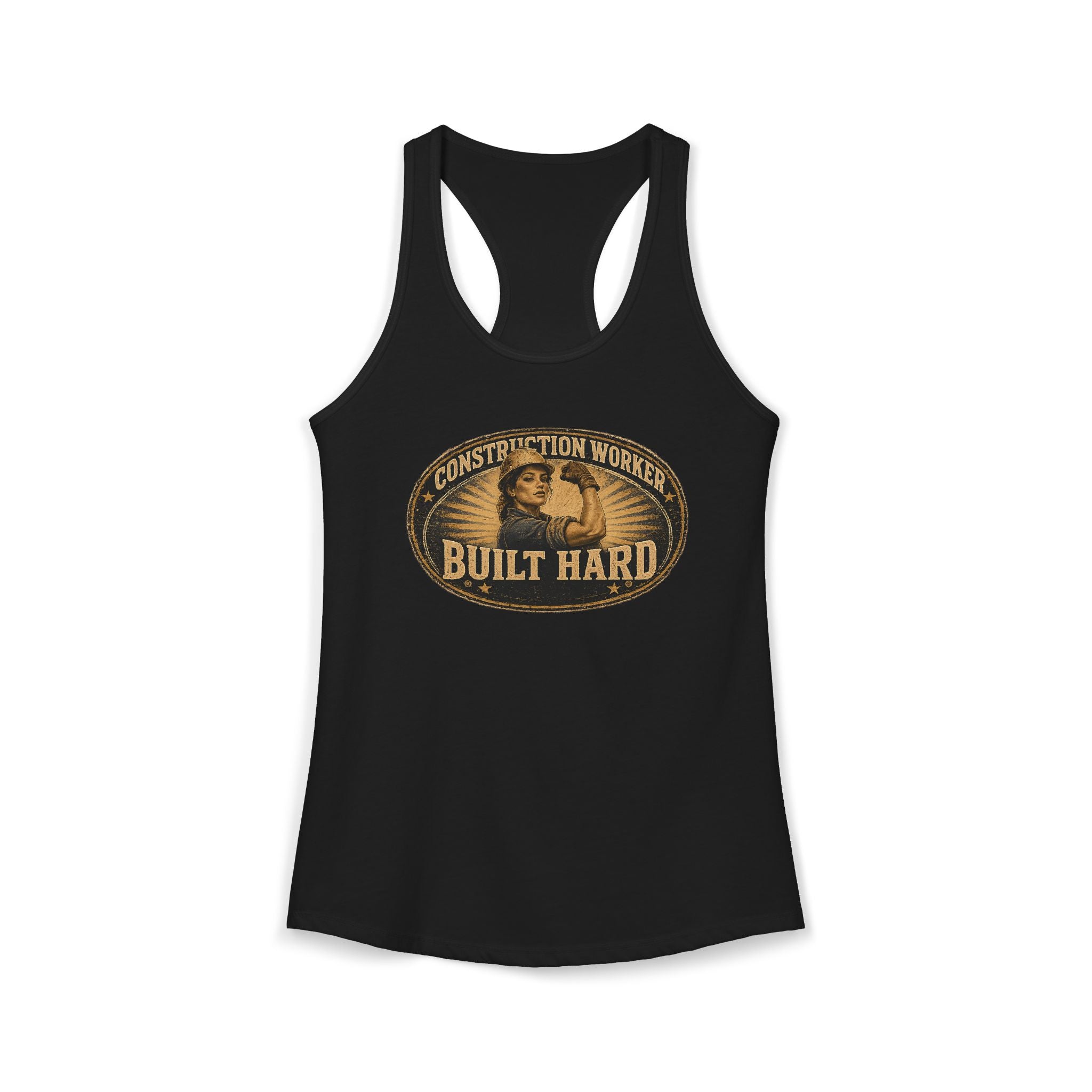 CONSTRUCTION WORKER BUILT HARD™ WOMEN'S RACERBACK TANK