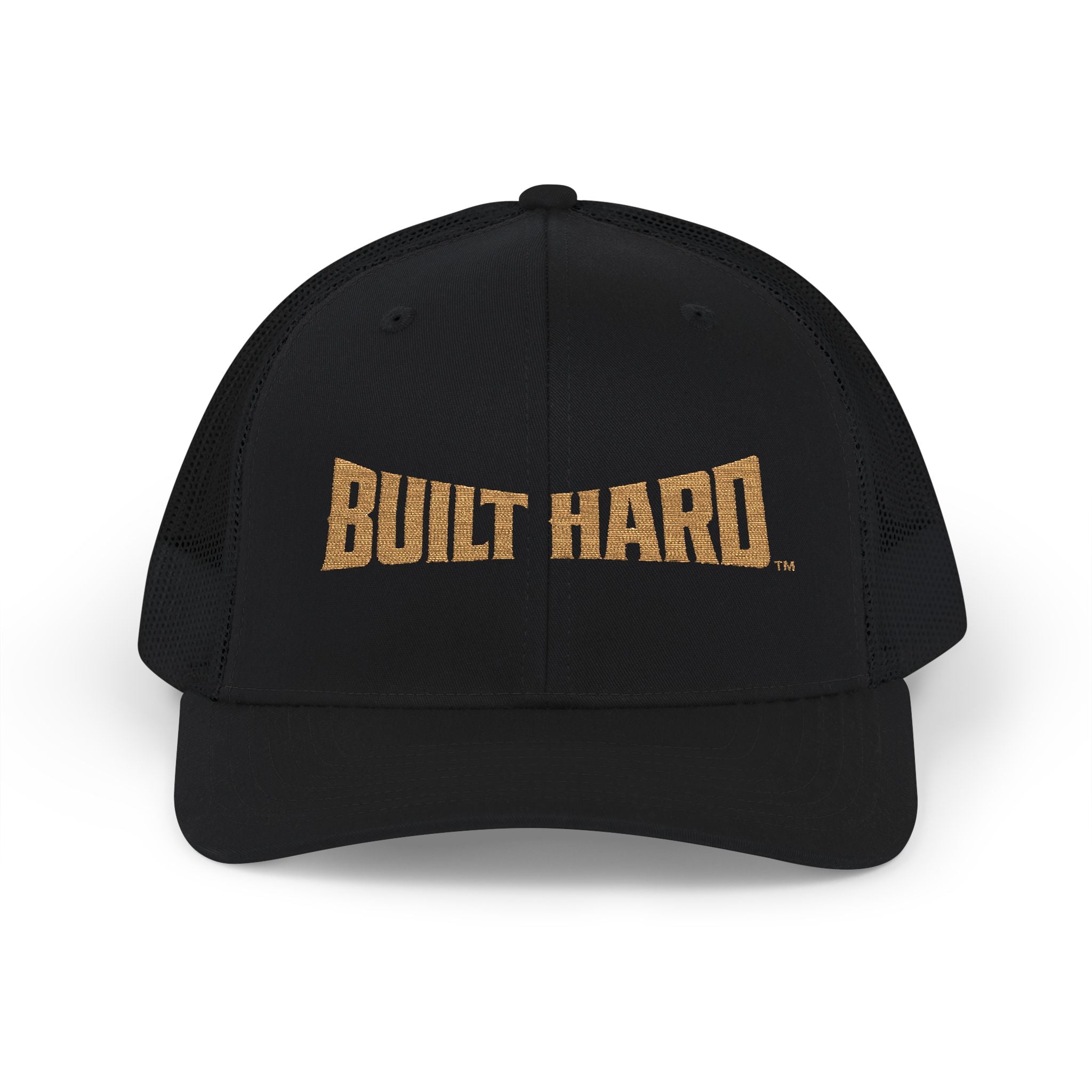Built Hard Snapback EMBROIDERED Trucker Cap — Rugged COYOTE TAN