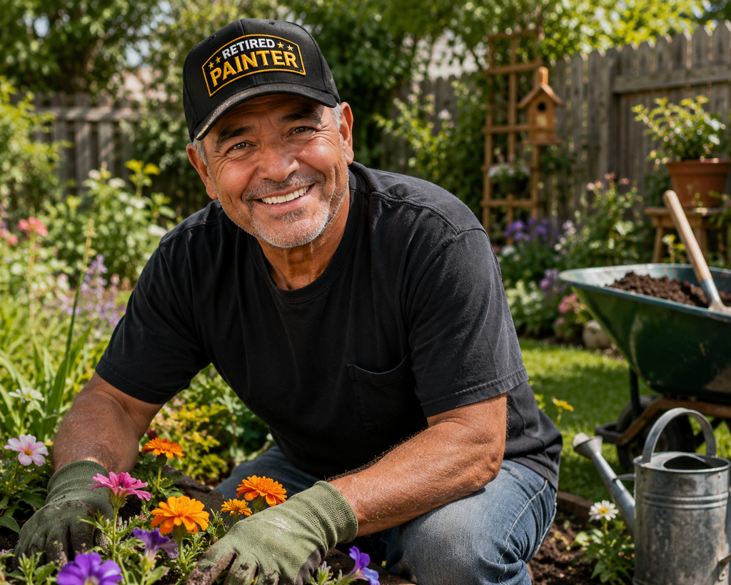 Retired Painter - Embroidered Richardson 112 Snap Back Trucker Cap