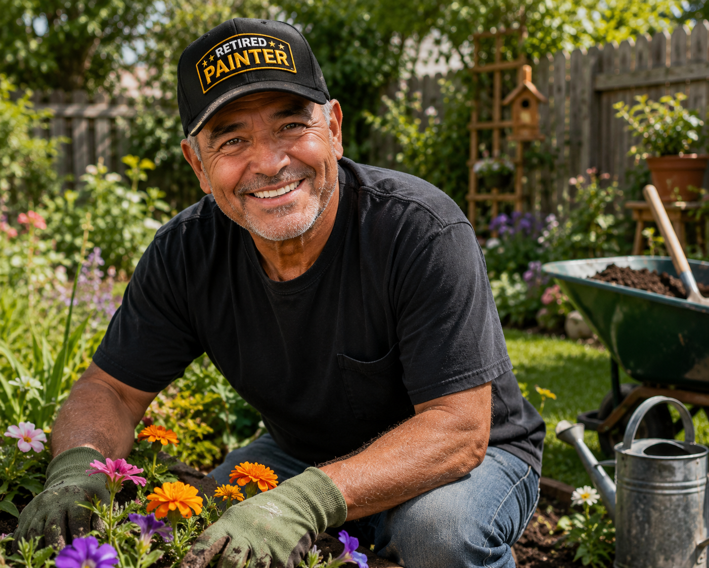 Retired Painter - Embroidered Richardson 112 Snap Back Trucker Cap