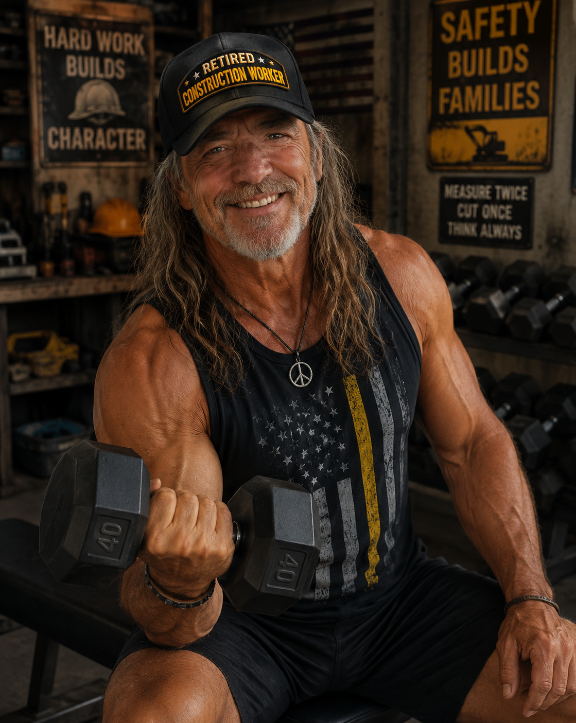 Retired Construction Worker - Embroidered Richardson 112 Snap Back Trucker Cap