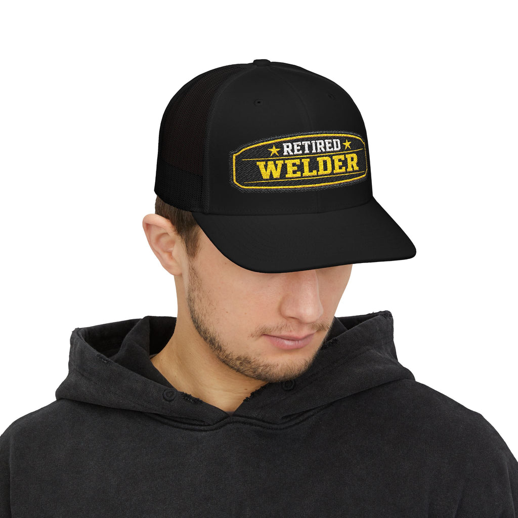 Retired Welder- Embroidered Richardson 112 Trucker Cap