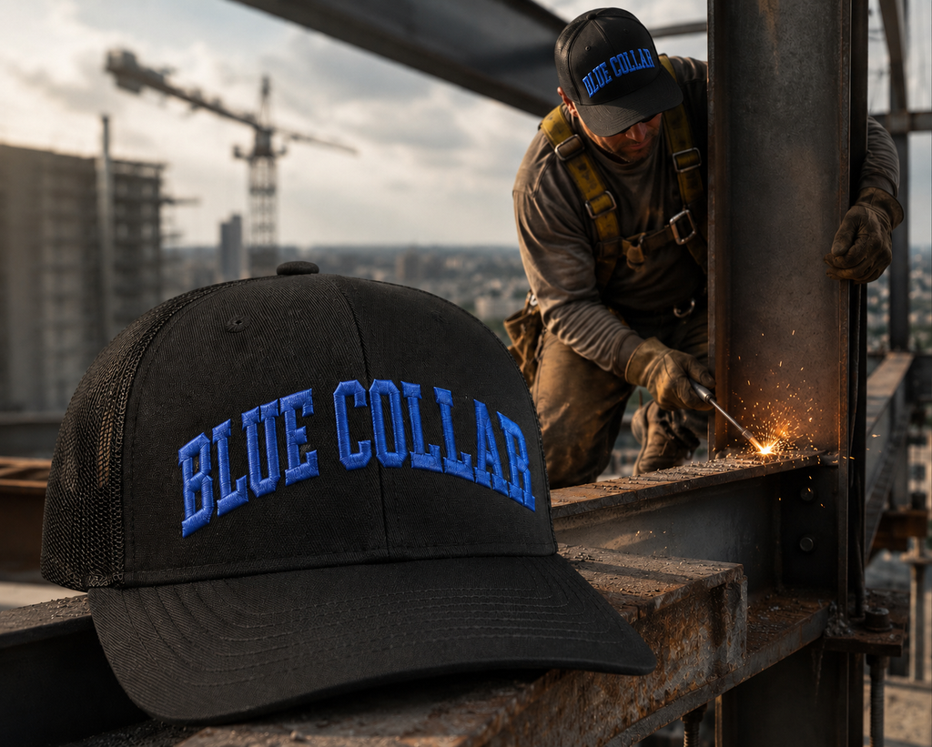 BLUE COLLAR - Embroidered Richardson 112 Snapback Trucker Cap