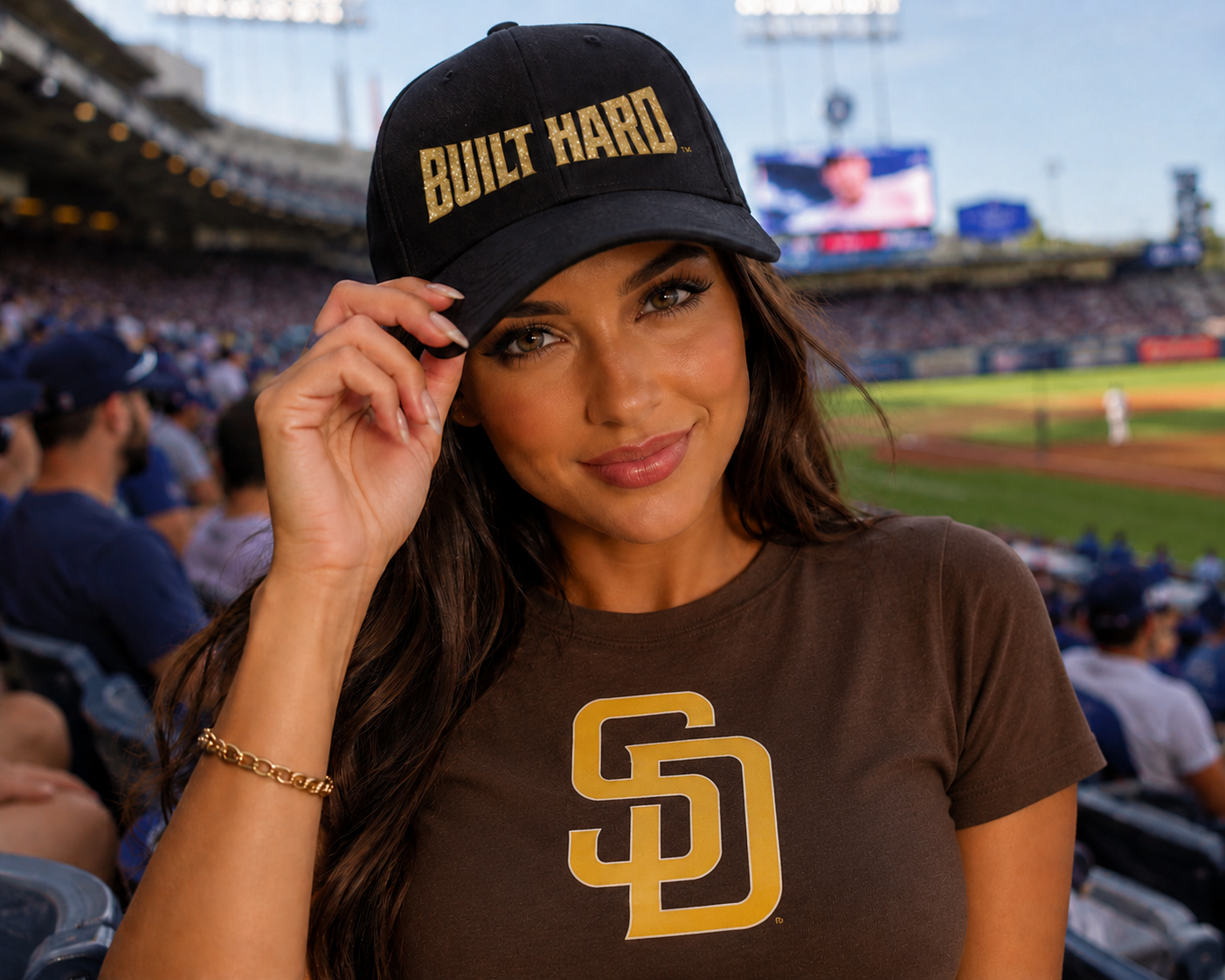 Built Hard Snapback EMBROIDERED Trucker Cap — Rugged COYOTE TAN