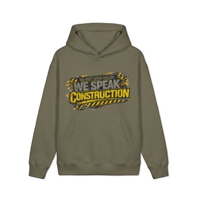 Construction Crew Hoodie - "We Speak Construction" Heavyweight Hoodie